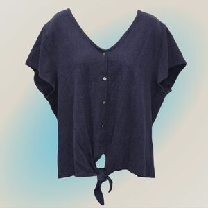 J. Crew Button-Down Tie Front Gauze Top